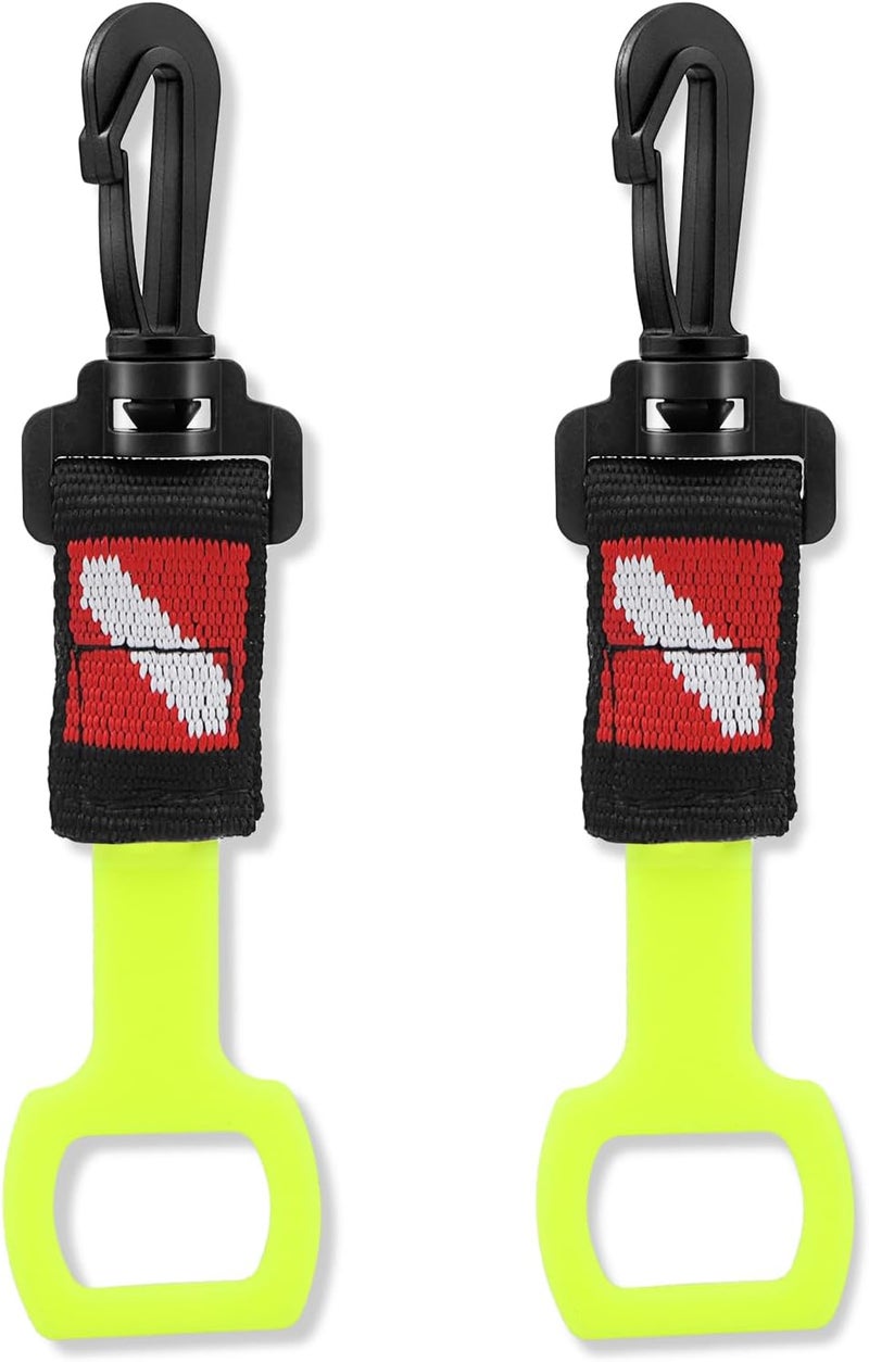 Dawitrly 2 Pack Scuba Diving Regulator Octopus Holder, Octopus Mouthpiece Retainer with Spring Clip, Dive Flag Webbing and Silicone Ring, 2nd Stage Regulator Keeper for Divers and Snorkelers - Image 1
